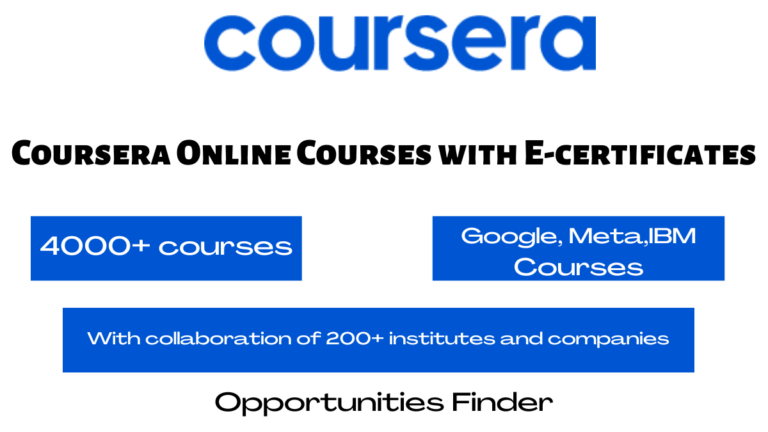 Coursera Free Online Courses| E-certificates