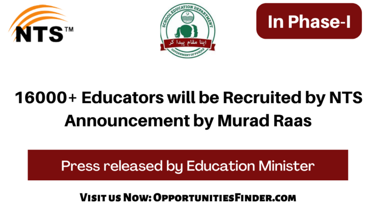 16000+ Educators will be Recruited by NTS| Announcement by Murad Raas