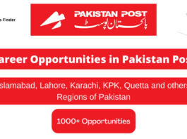 Pakistan Post Career Opportunities all over Pakistan