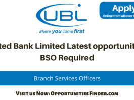 United Bank Limited Latest opportunities| BSO Required