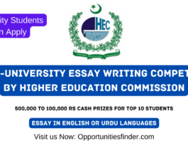 Inter University Essay Writing Competition by Higher Education Commission