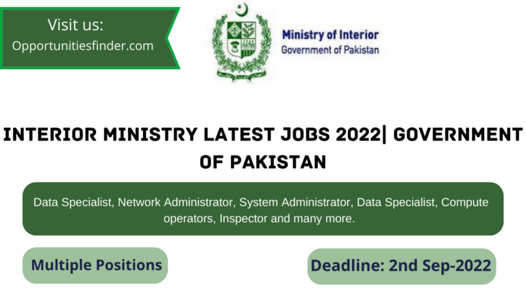 Interior Ministry Latest Jobs 2022| Government of Pakistan