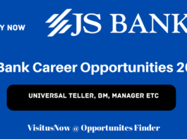 JS Bank Career Opportunities 2022