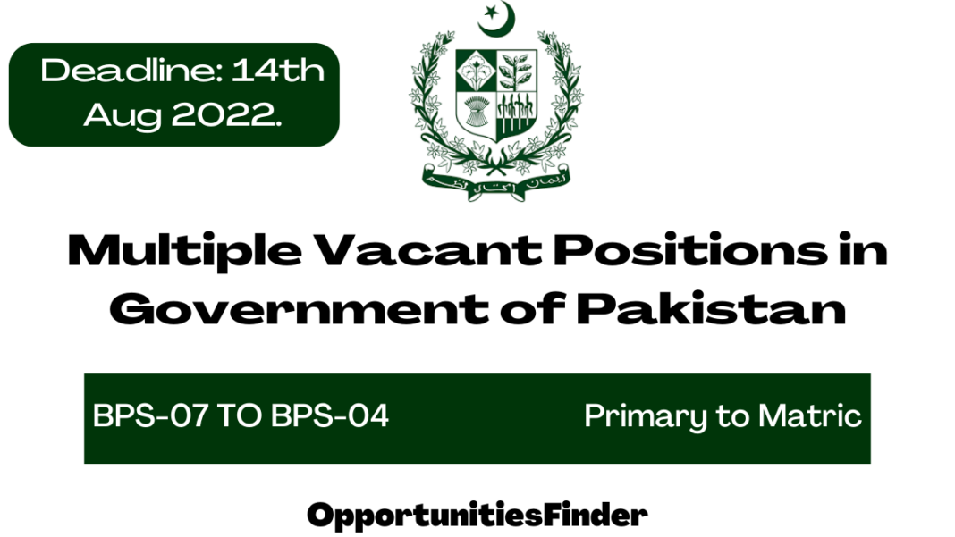 Multiple Vacant Positions in Government of Pakistan