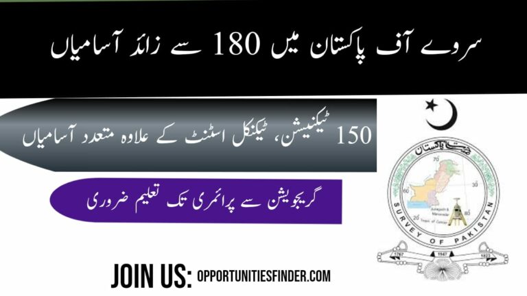 Survey of Pakistan 180+ Vacant Positions 2022