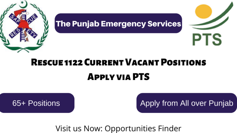 Rescue 1122 Current Vacant Positions| Apply via PTS