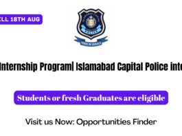 Youth Internship Program Islamabad Capital Police internicp 2022