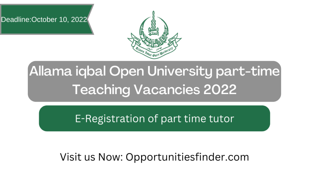 Allama iqbal Open University part-time Teaching Vacancies 2022