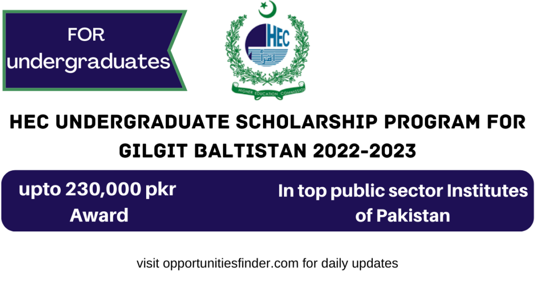 HEC undergraduate scholarship program for Gilgit Baltistan |HEC Scholarships 2022