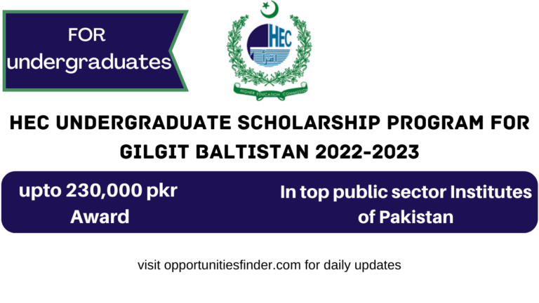 HEC undergraduate scholarship program for Gilgit Baltistan|HEC Scholarships 2022