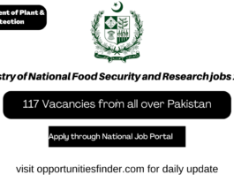 Ministry of National Food Security and Research jobs 2022 Department of Plant & Protection