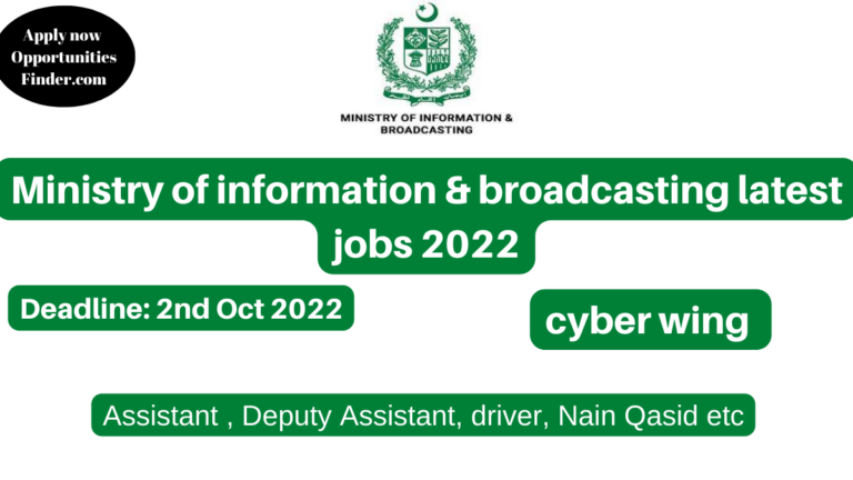 Ministry of information & broadcasting latest jobs 2022|cyber wing vacancies