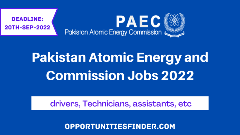 PAEC Jobs 2022| Latest advertisement| Apply Online-opportunitiesfinder.com