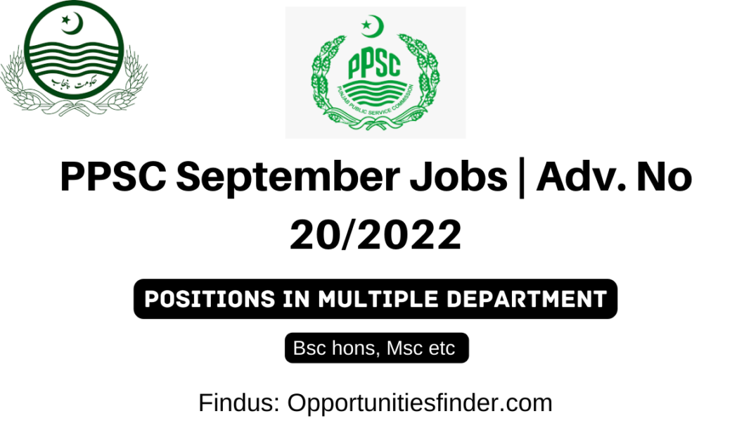 PPSC Latest Jobs 2022 Advertisement no 20 2022