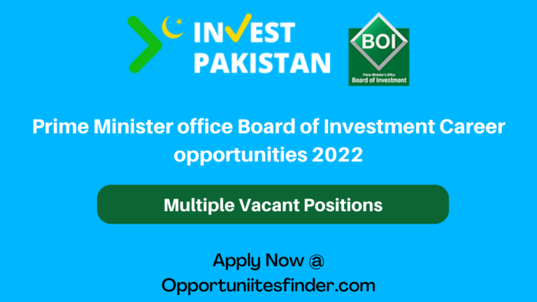 Prime Minister office Jobs| Board of Investment Career opportunities 2022