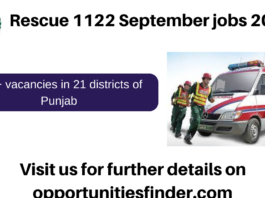 Rescue 1122 September jobs 2022|BPS 11 to 15