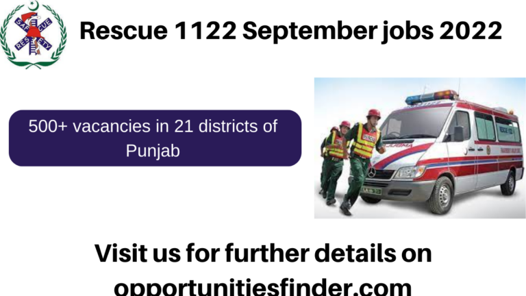 Rescue 1122 September jobs 2022|500+ Vacancies