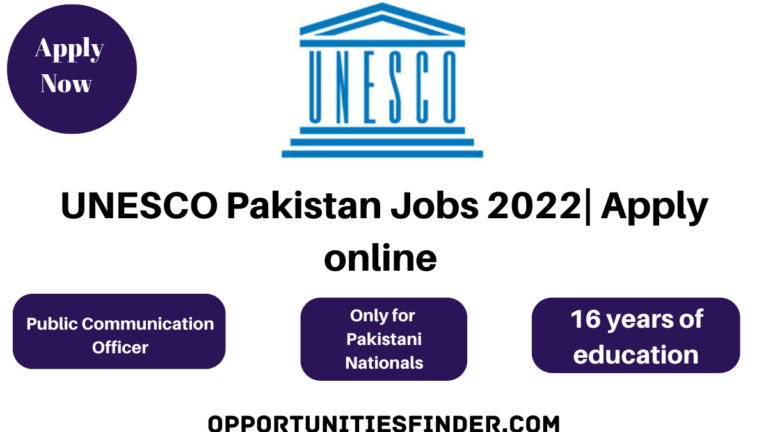 UNESCO Pakistan Jobs 2022| Apply online opportunitiesfinder.com