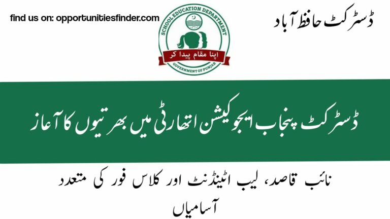 District Education Authority Jobs 2022|  Hafizabaad district