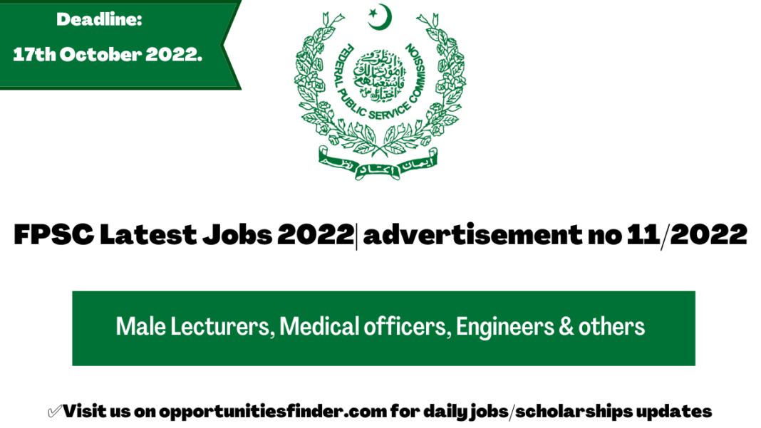 FPSC Latest Jobs 2022| advertisement no 11/2022