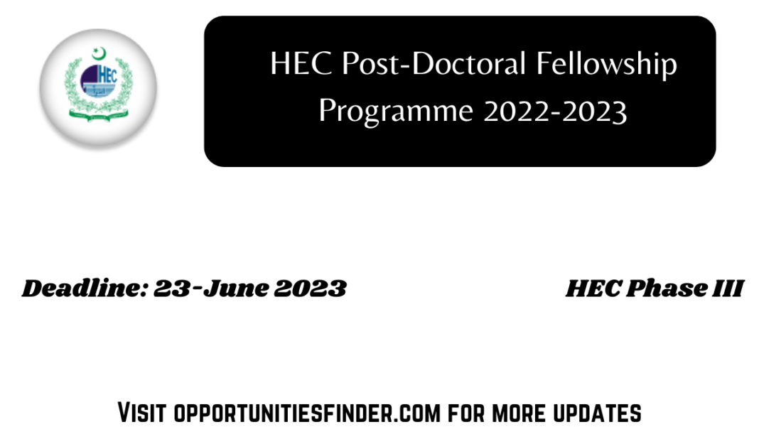 HEC Post-Doctoral Fellowship Programme 2022-2023