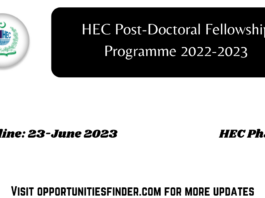 HEC Post-Doctoral Fellowship Programme 2022-2023