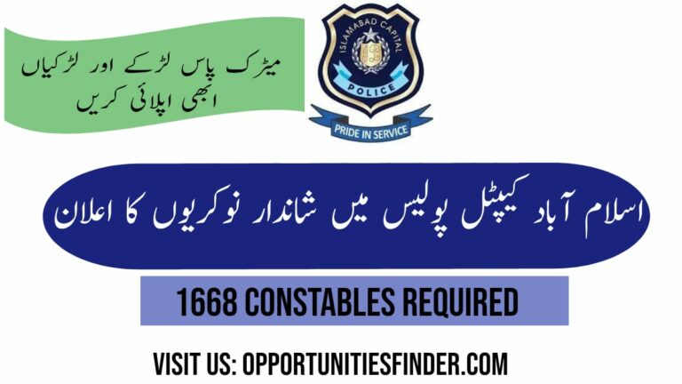 Islamabad Capital Police Constable Jobs 2022|1668 Positions in ICT Police