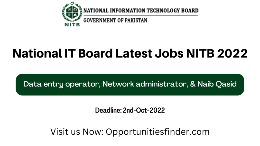 National IT Board Latest Jobs NITB 2022