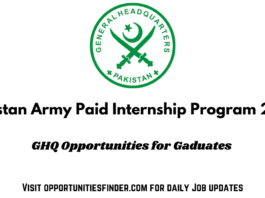 Pakistan Army Paid Internship Program 2022