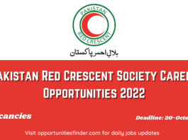 Pakistan Red Crescent Society Career Opportunities 2022