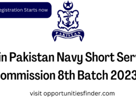 Join Pakistan Navy Short Service Commission 8th Batch 2023-A