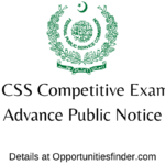 Special CSS Competitive Examination Advance Public Notice