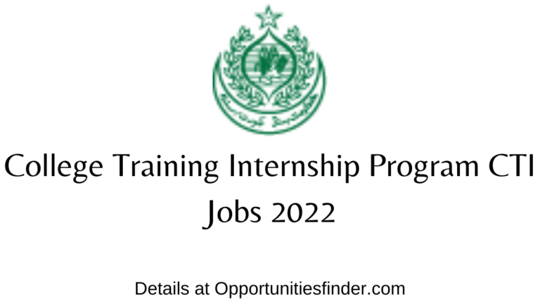 College Training Internship Program CTI Jobs 2022| Sindh Government