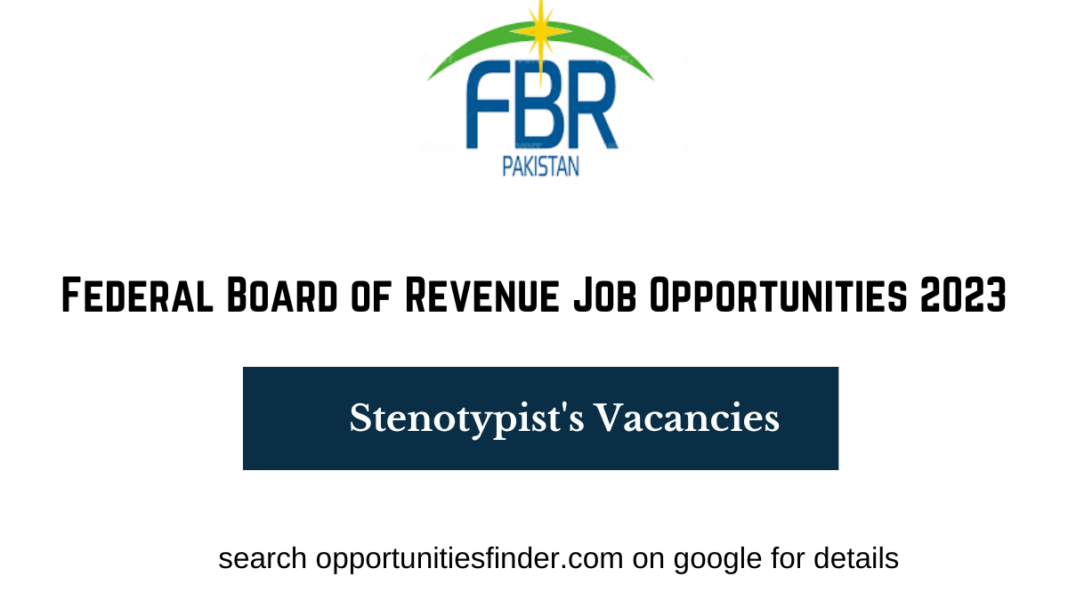 Federal Board of Revenue Job Opportunities 2023