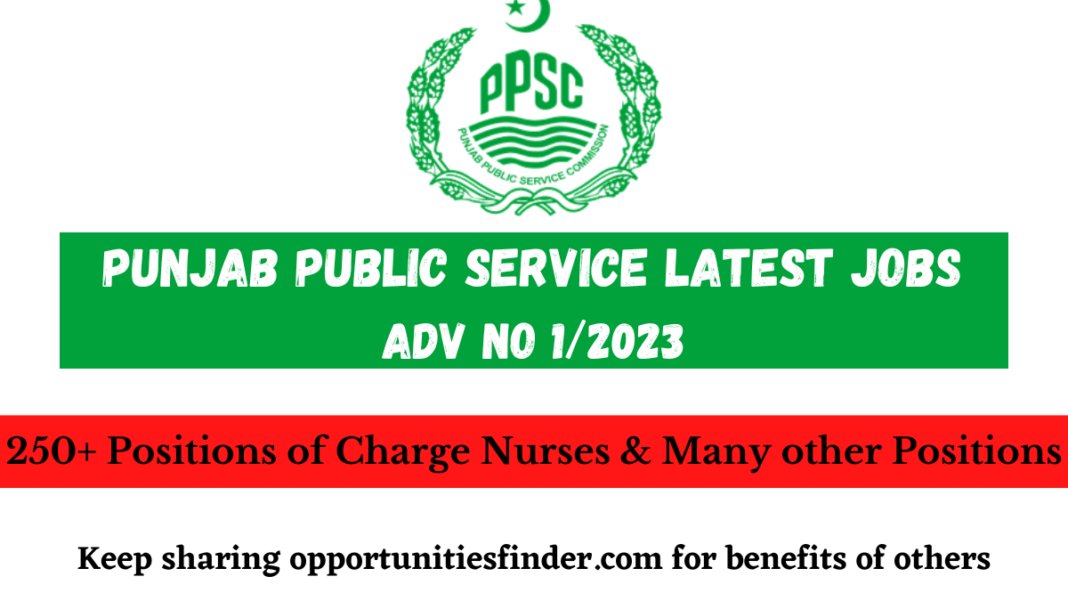 Punjab Public Service Latest Jobs Adv no 1/2023