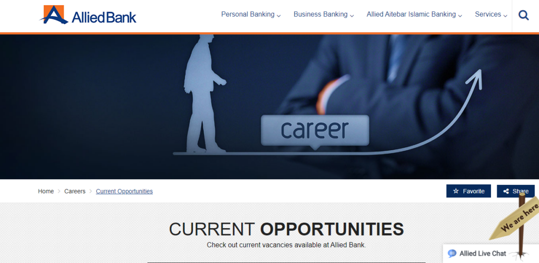 Allied Bank Limited Current opportunities 2023
