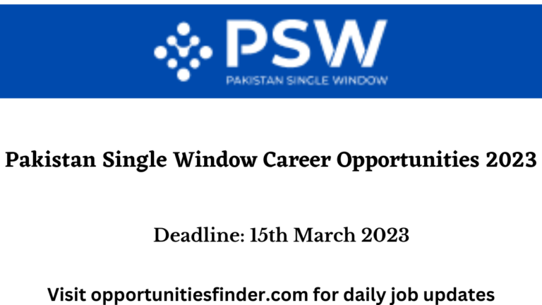 Pakistan Single Window PSW Career Opportunities 2023