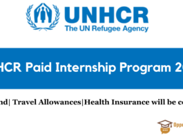 UNHCR Paid Internship Program 2024