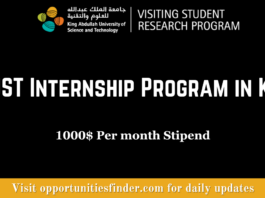 KAUST Internship Program in KSA