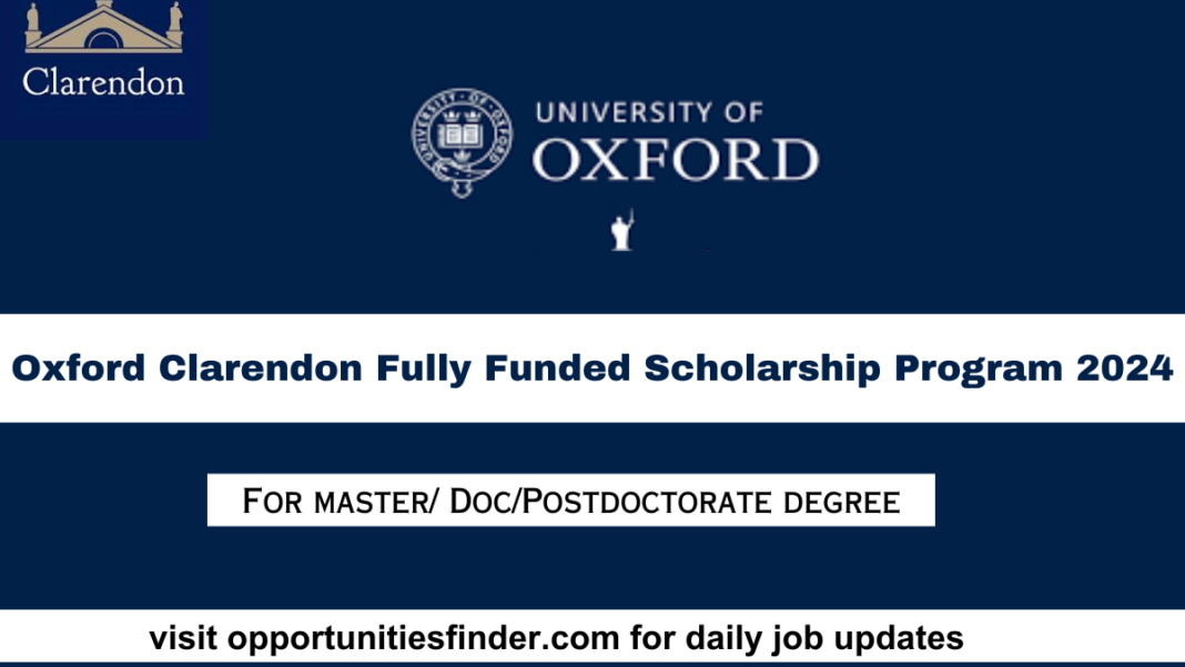 Oxford Clarendon Fully Funded Scholarship Program 2024