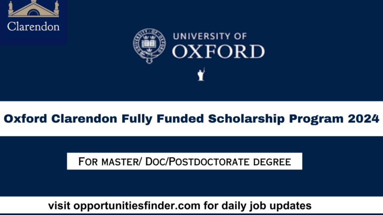 Oxford Clarendon Fully Funded Scholarship Program 2024