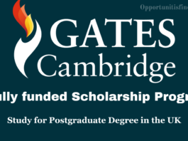 Gates Cambridge Fully Funded Scholarships in the UK