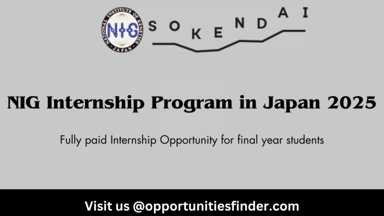 NIG Internship Program in Japan 2025