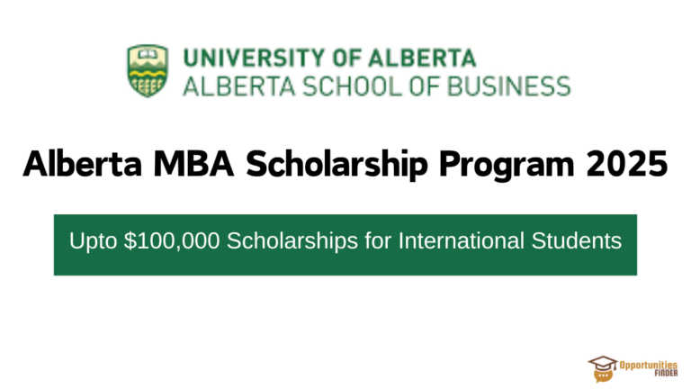 University of Alberta MBA Scholarship Program 2025