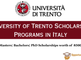 University of Trento Scholarship Program in Italy