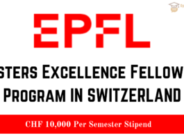 EPFL Masters Excellence Fellowship Program