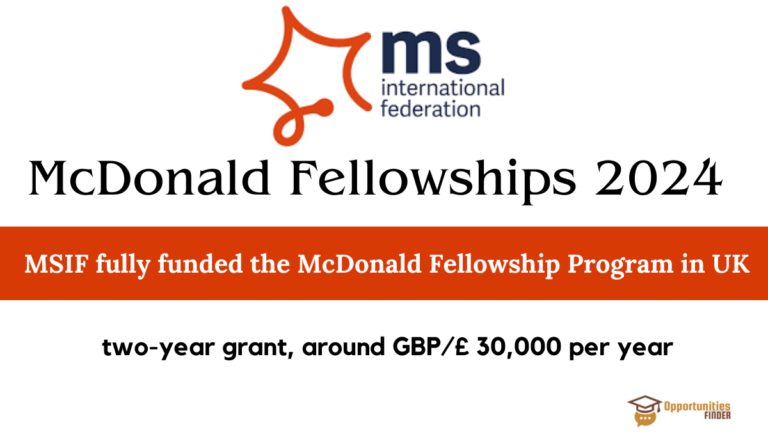 McDonald Fellowships| MSIF McDonald Fellowship Program 2024