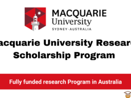 Macquaire University Research Scholarship 2025 In Australia