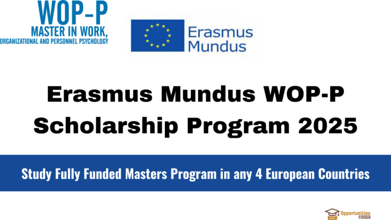 Erasmus Mundus WOPP Scholarship Program| 2025-27
